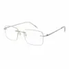 Matte Silver Rimless Eyeglasses at chashmah