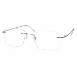 Matte Silver Rimless Eyeglasses at chashmah