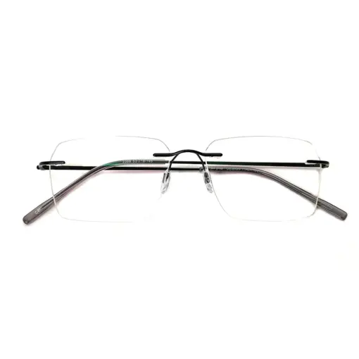 Black Thin Rimless Eyeglasses at chashma