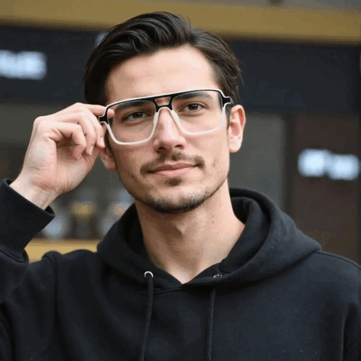 Matte White Modern Eyeglasses - 9432207
