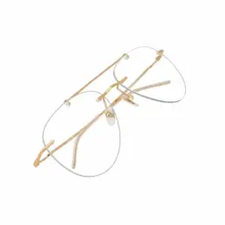 Buy Golden Rimless Turban Aviator Eyeglasses Online