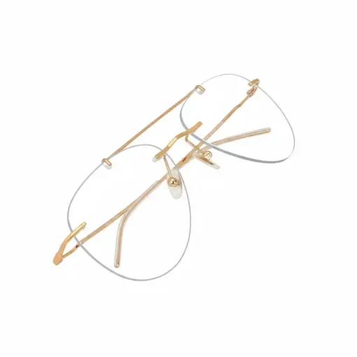 Buy Golden Rimless Turban Aviator Eyeglasses Online