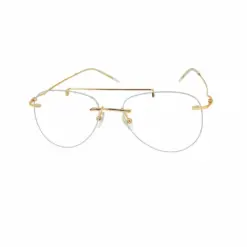Buy Golden Rimless Turban Aviator Eyeglasses Online