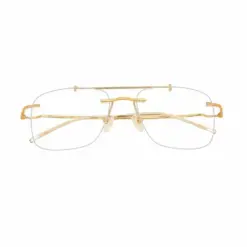 Buy Golden Rimless Turban Aviator Eyeglasses Online