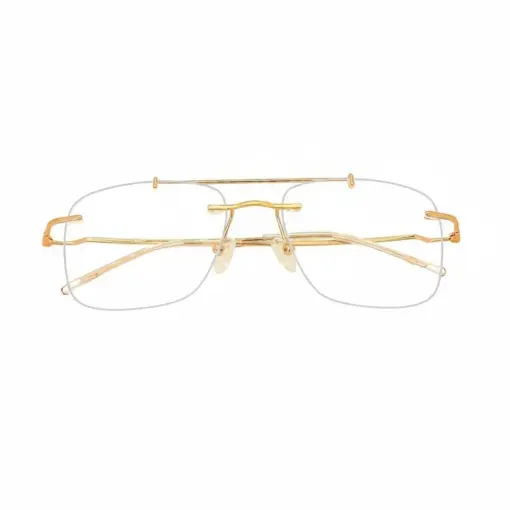 Buy Golden Rimless Turban Aviator Eyeglasses Online