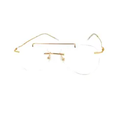 Golden Rimless Turban Aviator Eyeglasses at chashma