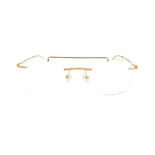 golden Rimless Turban Aviator Eyeglasses at chashma