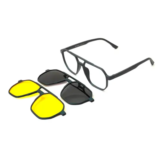 Green Avaitor Clip-on Eyeglasses at chashma