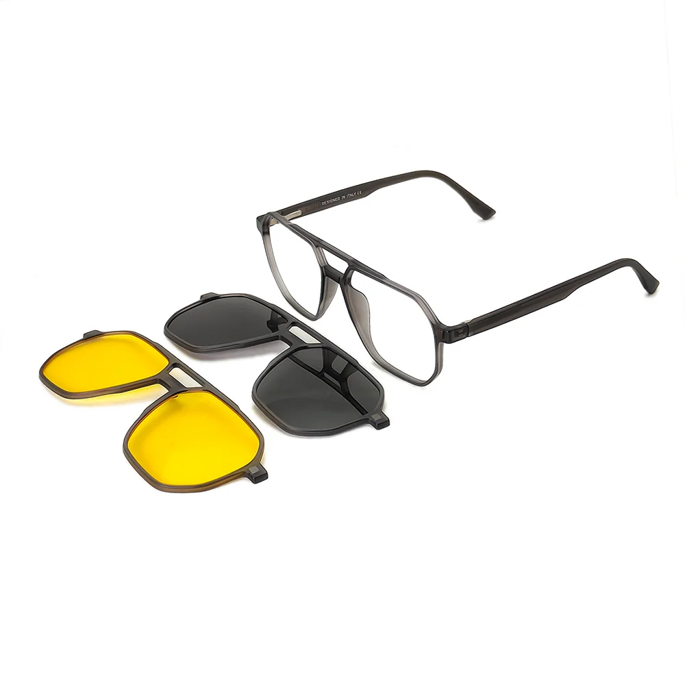Grey Aviator Clip on Eyeglasses la001 11 1