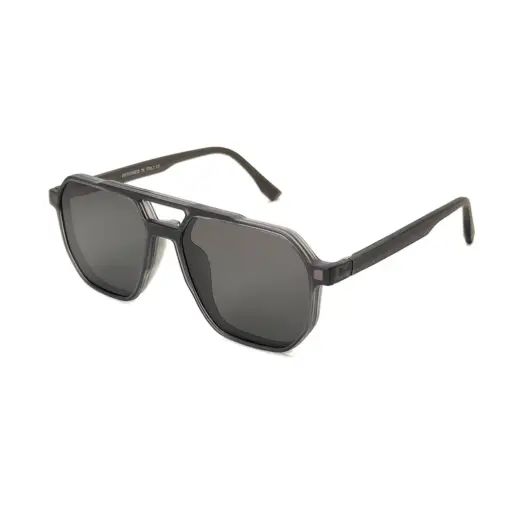 Grey Aviator Clip-on Eyeglasses