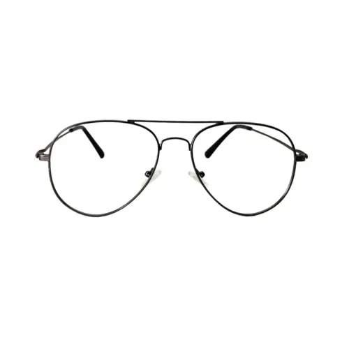 Matte Gun Metal Aviator Eyeglasses Online at chashma