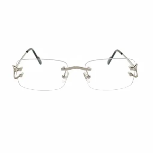 Silver Rimless Eyeglasses at chashmah