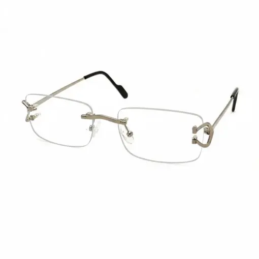 Silver Rimless Eyeglasses at chashmah