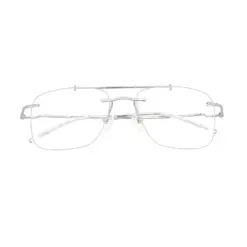 Silver Rimless Turban Aviator Eyeglasses - 30038 6 Silver Rimless Turban Aviator Eyeglasses - 30038