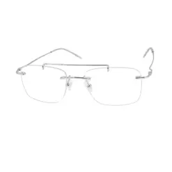 Silver Rimless Turban Aviator Eyeglasses - 30038 7 Silver Rimless Turban Aviator Eyeglasses - 30038