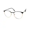 Black Gold Round Eyeglasses At chashmah