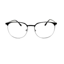 Black silver Round Eyeglasses at chashmah