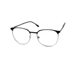 Black silver Round Eyeglasses at chashmah