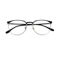 Black silver Round Eyeglasses at chashmah