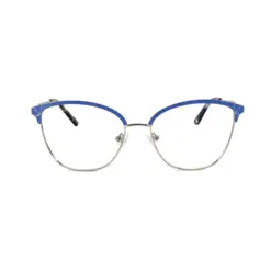 Silver Blue Modern Eyeglasses at chashma