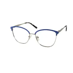 Silver Blue Modern Eyeglasses at chashma