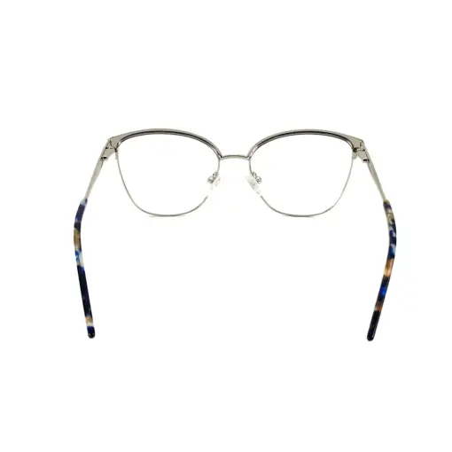 Silver Blue Modern Eyeglasses at chashma
