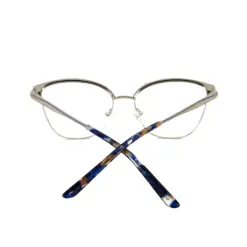 Silver Blue Modern Eyeglasses at chashma