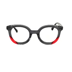 Black Bold Round Eyeglasses at chashma