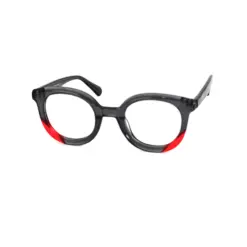 Black Bold Round Eyeglasses at chashma