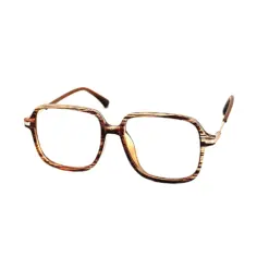 Brown Retro Square Eyeglasses
