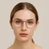 Mauve Metal Modern Eyeglasses - 3143 (2)