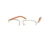 Golden Metal Wooden Eyeglasses at chashmah
