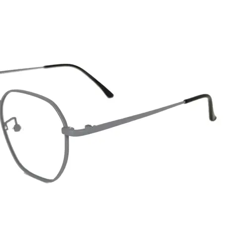 Grey Metal Modern Eyeglasses at chashma