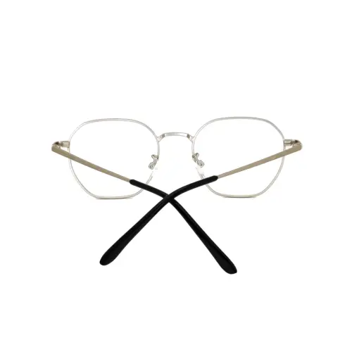 Silver Metal Modern Eyeglasses at chashma