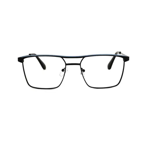 Black Modern Metal Eyeglasses at chashmah