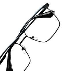 Black Modern Metal Eyeglasses at chashmah