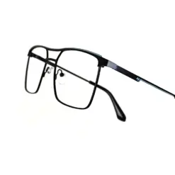 Black Modern Metal Eyeglasses at chashmah