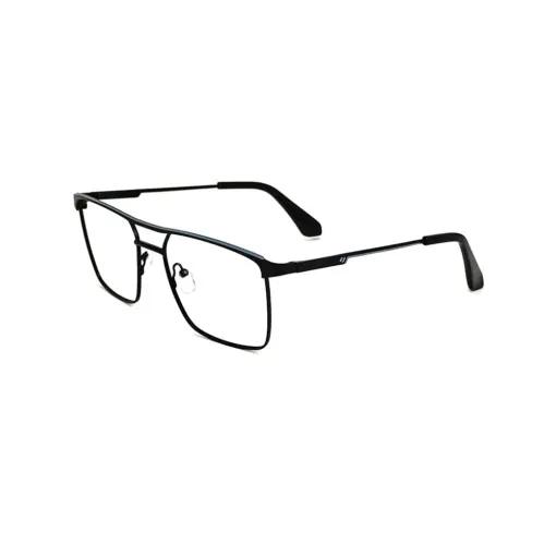 Black Modern Metal Eyeglasses at chashmah