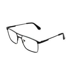 Black Modern Metal Eyeglasses at chashmah