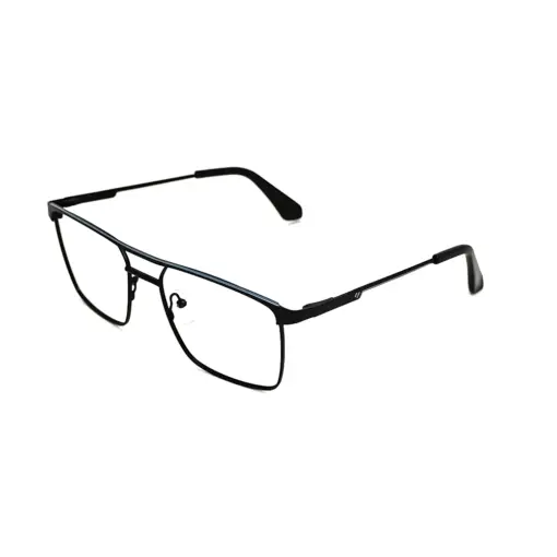 Black Modern Metal Eyeglasses at chashmah