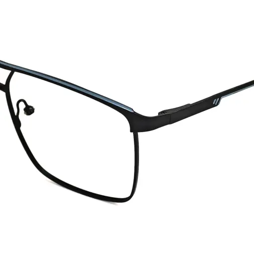 Black Modern Metal Eyeglasses at chashmah