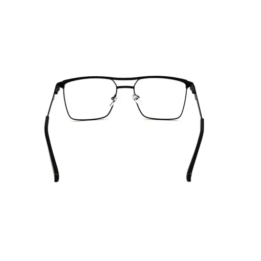 Black Modern Metal Eyeglasses at chashmah