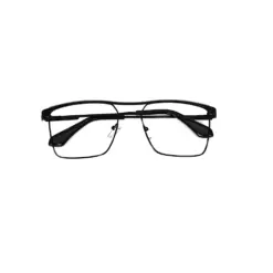 Black Modern Metal Eyeglasses at chashmah