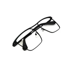 Black Modern Metal Eyeglasses at chashmah
