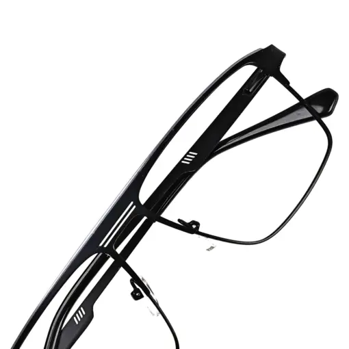 Black Small Metal Eyeglasses at chashmah