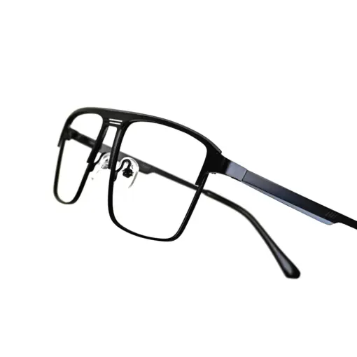 Black Small Metal Eyeglasses at chashmah