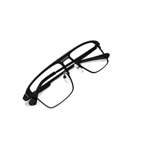 Black Small Metal Eyeglasses at chashmah