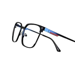 Blue Classic Metal Eyeglasses at chashmah
