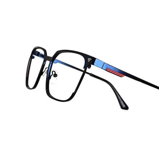 Blue Classic Metal Eyeglasses at chashmah