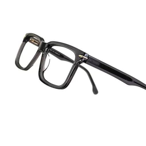 Glass Grey Bold Eyeglasses